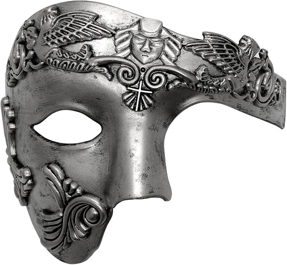 Qavctw Masquerade Mask for Men Roman Greek Half Face Mask Venetian The Opera Masks for Mascarade Ball Mardi Gras Party