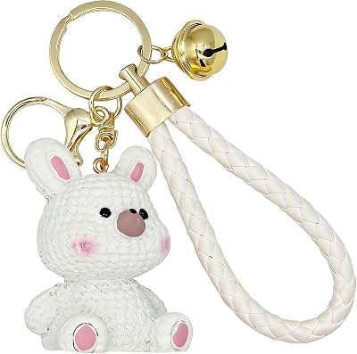 Cute Resin Animals Duck Pig Dinosaur Rabbit Car Key Chain Ring Charm Keychain Pendant For Women Girls Backpack Purse