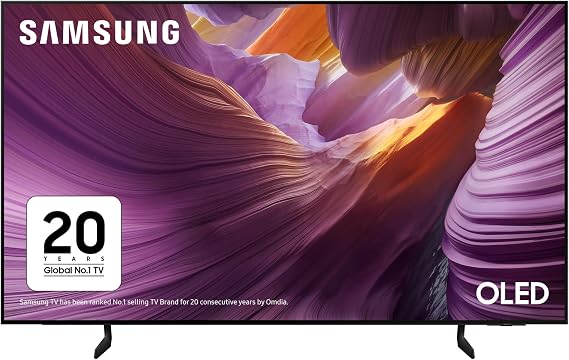 Samsung Smart TV 55-Inch S84F 4K OLED Television for Live Football & Home Cinema, OLED HDR, 4K AI Upscaling, Motion Xcelerator 120Hz Gaming TV, Dolby Atmos, Vision AI [2025] [Energy Class G]