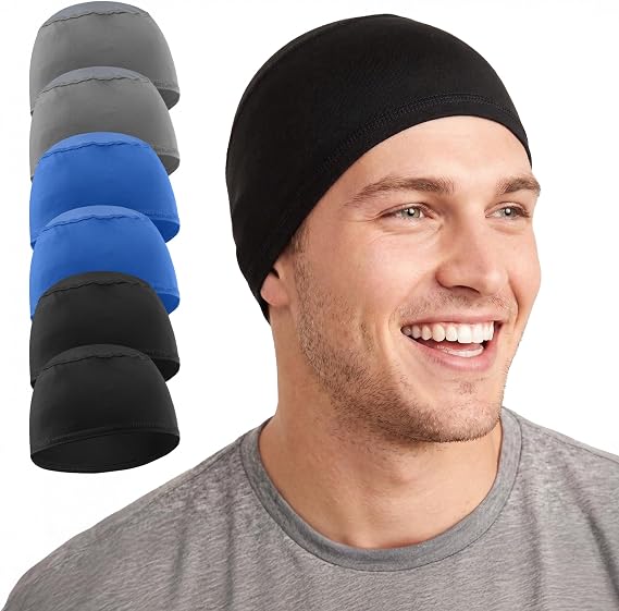 Tough Headwear Skull Cap - Skull Caps for Men - Motorcycle and Bike Helmet Liner - Hard Hat Cooling Hats - No Sweat Head Caps