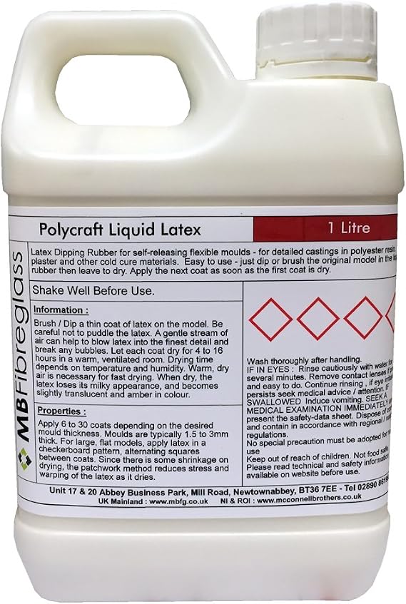 Polycraft Liquid Latex for Mould/Mold Making - 1 Litre