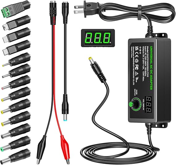 Belker 3V-24V 3A Universal Power Supply 72W Adjustable AC Adapter