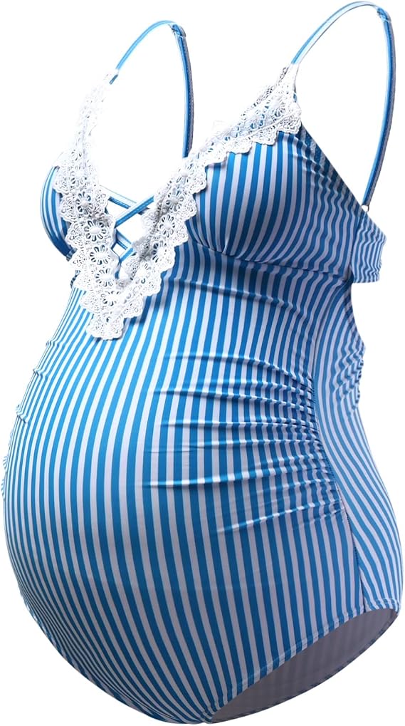 Maternity Lace Swimsuits One Piece Bikini Pregnancy Bathing Suit Swimwear