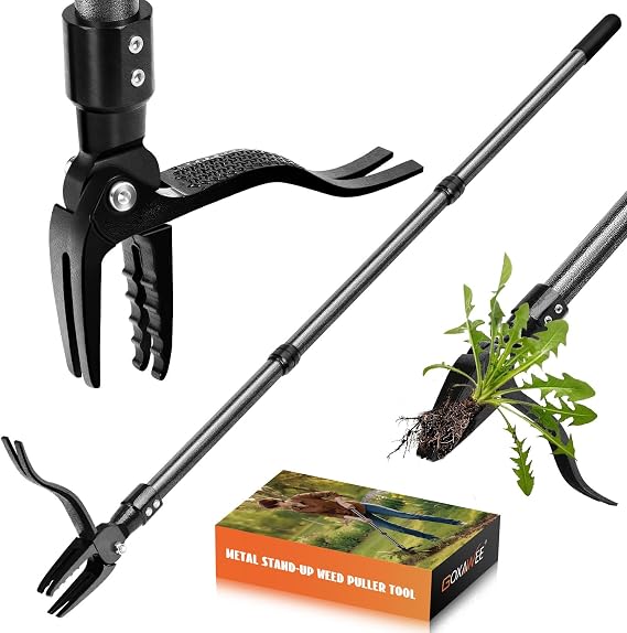 GOXAWEE Stand Up Weed Puller Tool with 45 Long Handle, Manual Weeder Tool