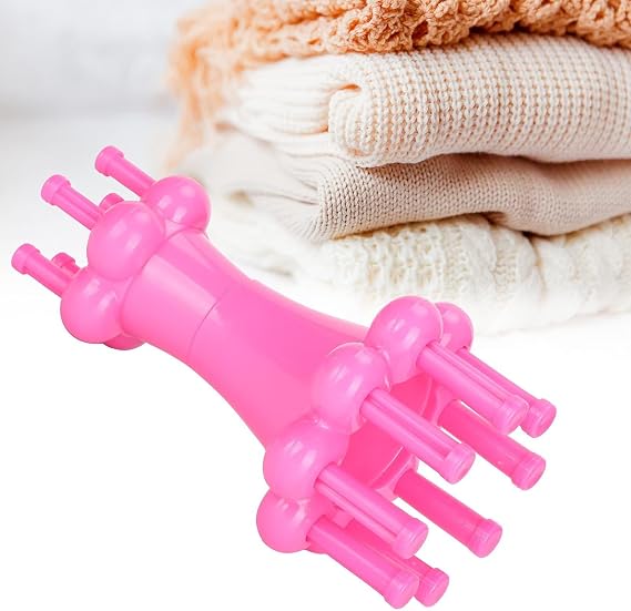 Kuuleyn DIY Weaving Tool Hook Crochet,Knit Spool Weaving Loom,Flower Arranger Spool Loom Knitter Knitting Rope Hook Wool Rope Knitting Tool Pink Icord Knitting Machine Weaving Tool