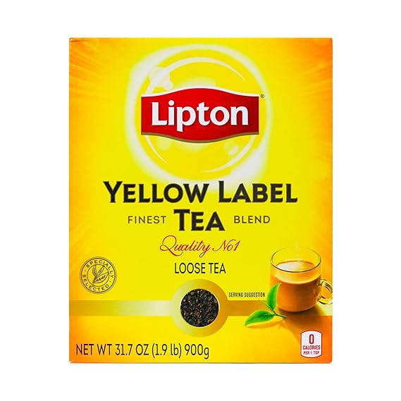 Lipton Yellow Label Finest Blend | Loose Tea | Premium Quality | Black Tea | Compatible for Strong Chai | 900 Grams (Pack of 1)