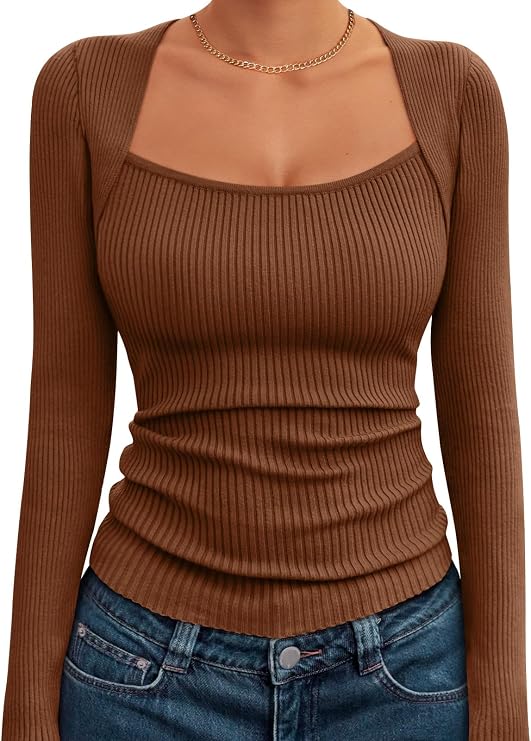 LILLUSORY Sweaters for Women Fall Outfits 2025 Long Sleeve Shirts for Women Knit Pullover Sweater Tops Clothes Fashion