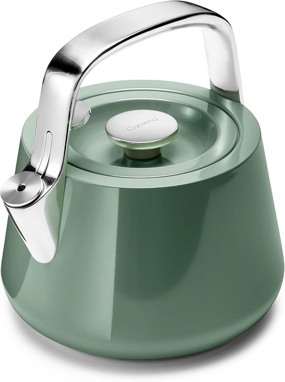 Caraway 2 Quart Whistling Tea Kettle, Durable Stainless Steel Tea Pot