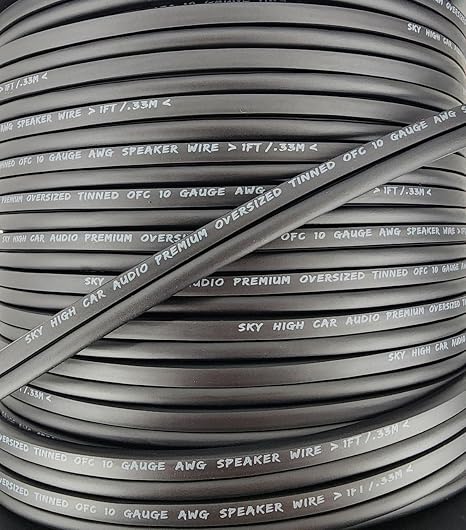 Sky High Car Audio Tinned OFC 10 Gauge Speaker Wire 1ft-200ft (25ft)