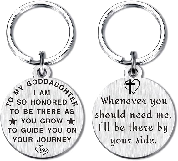 To My Goddaughter Gifts, I'll Be There By Your Side Keychain, Bday