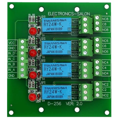 4 DPDT Signal Relay Module Board, DC 24V Version, for Arduino Raspberry-Pi 8051 PIC.