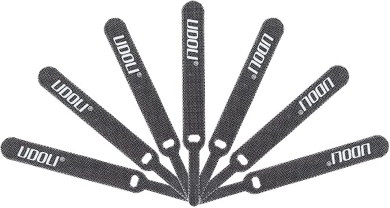 50 PCS Reusable Cable Ties, Fastening Wire Management Straps, Cord Tapes Wraps Rope Holder, Update Cable Organizer Tool Perfect for Home, Office and Workshop Hook and Loop (Black)