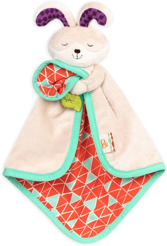 B. toys Baby Bunny Security Blanket, Fluffy Bunz Plush Lovey, Bunny Lovey