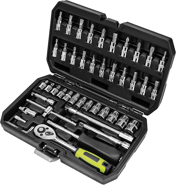 OTLOOMTBT 46PCS 1/4" Drive Socket Set, Ratchet Wrench Tool Kit