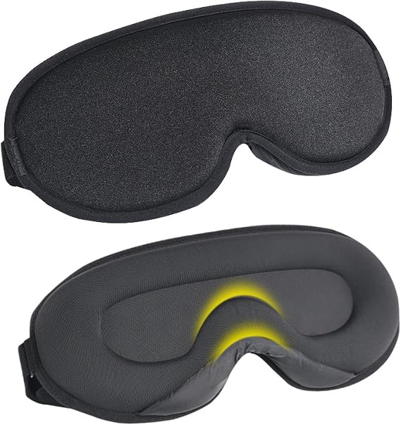 The Light-Blocking Sleep Eye mask is Breathable and Lightweight, and The ice Silk Slow-Rebound Three-Dimensional Eye mask, Black
