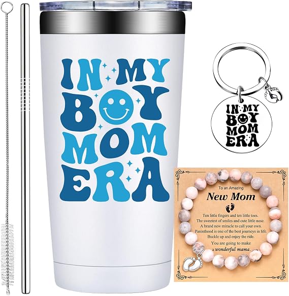 Grifarny Boy Mom Gifts for New Moms - In My Boy Mom Era Tumbler Mug 20 oz