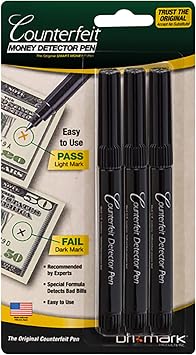 Dri-Mark Money Counterfeit Bill Detector Pen for Use w/U.S. Currency, 3/Pack