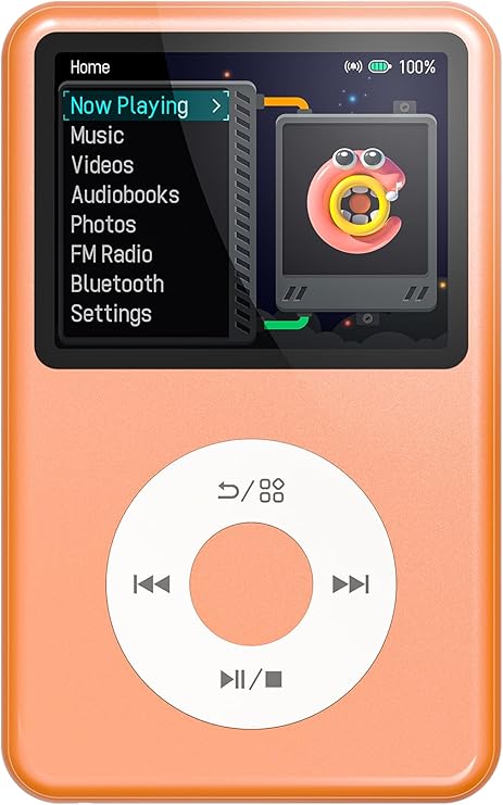 Innioasis Y1 Kids MP3 Player Timeless Class 128GB Bluetooth Video Player Audiobooks FM Radio Touch Control (Silver)