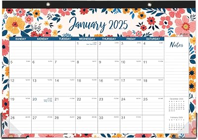 2025 Desk Calendar - Jan 2025 - Dec 2025, Large Monthly Desk Calendar 12 Months, 17 x 12, Desk Pad, Large Ruled Blocks, To-do List & Notes, Best DeskWall Calendar 2025 for Planning or Organizing