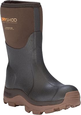 Dryshod Womens Haymaker Mid Hard Working Boots|Rubber | Waterproof | Brown |HAY-WM-BR