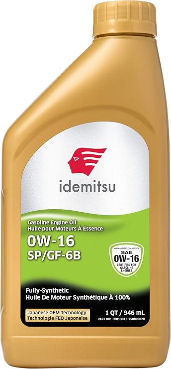 Idemitsu Full Synthetic 0W-16 Engine Oil SP/GF-6B - 1QT