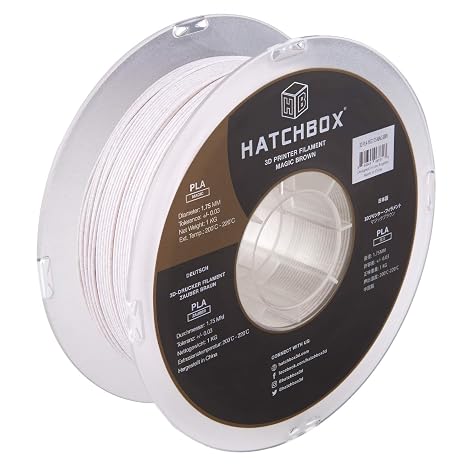 HATCHBOX Magic Stone PLA 3D Printer Filament, Dimensional Accuracy +/- 0.03 mm, 1 kg Spool, 1.75 mm, Brown