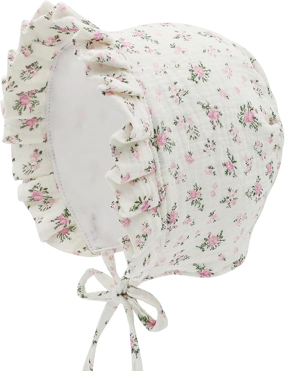 Baby Girls Bonnet Ultra Soft Double Layer Bonnet Cap Adjustable Hats 3-24 Months