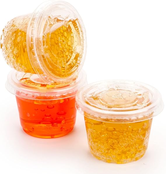 Golden Apple, 1oz-125sets Clear Plastic Jello Shot Souffle Cups with Lids, Sampling Cup...