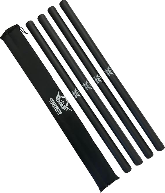 Martial Arts Armory Foam Padded Escrima Sticks for Safe Practice Training with Carry Bag Case - 4 Pack