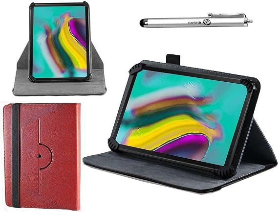Navitech Red Case with 360 Rotational Stand & Stylus Compatible with G-Tide Tablet H1 10 inch Android 11 Tablet
