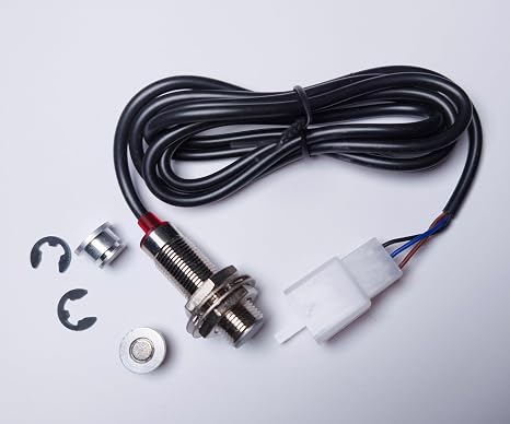Hall Sensor Cable Inductive Wire + Sensor Magnet for LCD Digital Odometer Speedometer Tachometer Motorcycle Scooter (3 wire cable)