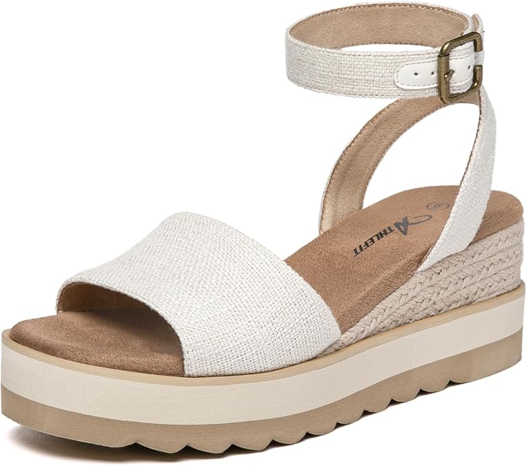 Athlefit Women's Espadrilles Platform Wedge Sandals
