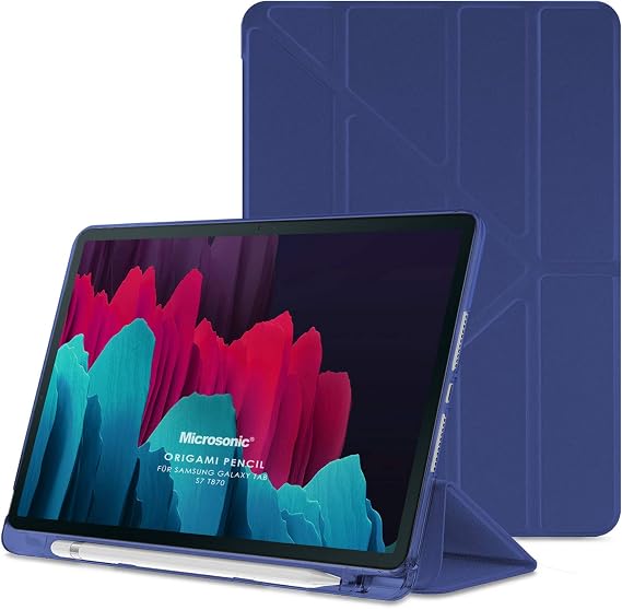 Microsonic Samsung Galaxy Tab S10 FE için Kılıf Origami Pencil Lacivert [Galaxy Tab S10 FE X520 ile Uyumlu Kılıf - Lacivert]