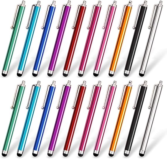 homEdge Stylus Set of 20 Pack, Universal Capacitive Touch Screen Stylus Compatible with iPad, iPhone, Samsung, Kindle Touch, Compatible with All Device with Capacitive Touch Screen 10 Color