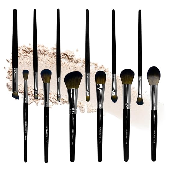 Cinema Secrets Professional Makeup Brush Set - Vegan Face & Eye Makeup Brush Kit, Foundation, Blending, Contour, Eyeshadow & Brow Brushes - Complete Set for Women, Beginners & MUAs (12 Piece)