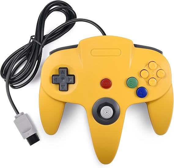 Classic N64 Controller, miadore Rerto N64 Gaming Remote Gamepad Joystick for N64 Console Video Game System ( Yellow and Blue)
