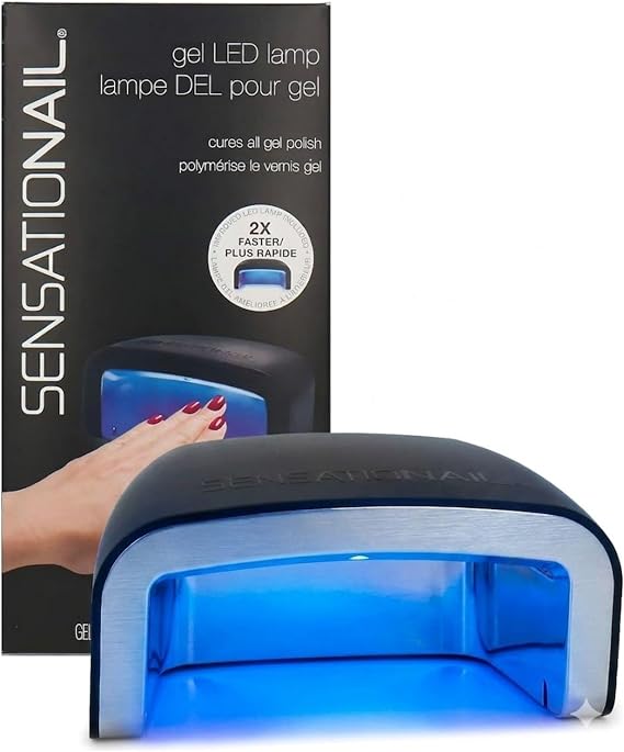 Sensationail Gel LED Nail Lamp, At Home Nail Polish, Fast Curing, Smart Sensor, Chrome Finish, Durable Cord, Salon Quality, 30 Seconds, Automatic Curing Manicures, Ideal for Beginners, 1 Count