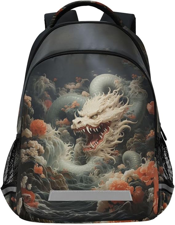 Chinese Loong School Backpack Bookbag For Girls Boys Elementary