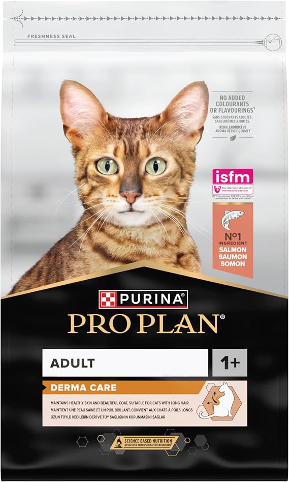 Pro Plan Hairball & Healthy Skin 1+ Yetişkin Kediler İçin Tam Kuru Kedi Maması, Zengin Somon İçeriği 10 kg