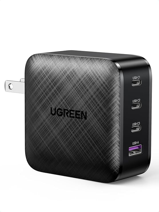 UGREEN Nexode 65W GaN USB C Wall Charger, 4-Port Fast Charging Power Adapter Compatible with MacBook Pro/Air, Dell XPS, iPad Pro/Air, iPhone 17/16/15 Series, Galaxy S25/S24, Pixel 10/9, Steam Deck