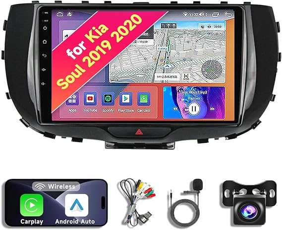 Android 14 Car Radio Stereo for 2019 2020 Kia Soul - 9.17" IPS Touch Screen, Upgrade Dash Kit with CarPlay & Android Auto, GPS Navigation SWC Support Bluetooth 5 WiFi 4/5G