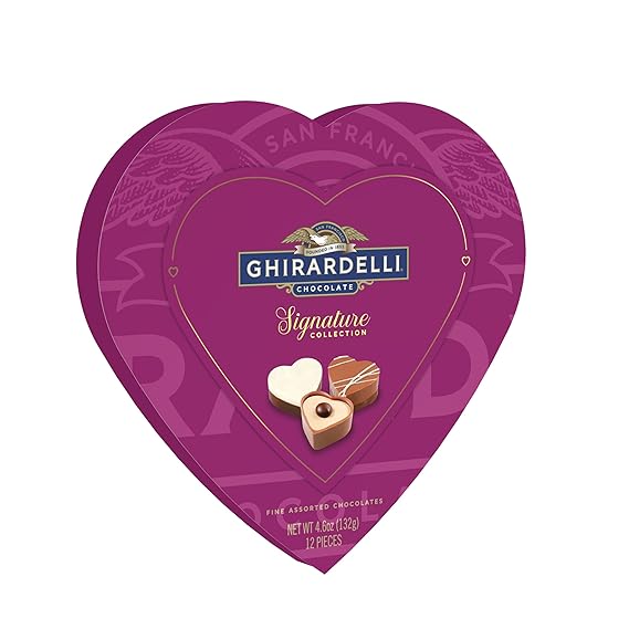 GHIRARDELLI Valentines Day Signature Praline Collection, 4.6 oz Assorted Chocolate Pralines Gift Box