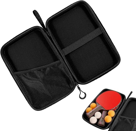 Table Tennis Racket Hard Case, Hard Table Tennis Case, Table Tennis Bat Bag, Table Tennis Paddle Hard Case, Hard Table Tennis Racket Case for 2 Table Tennis Paddles and Multiple Balls
