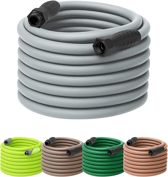 Flexzilla Colors SwivelGrip Garden Hose 5/8 in. x 100 ft., Lightweight All-Weather Water Hose, Durable and Flexible, Leak-Free Connections, Slate Grey