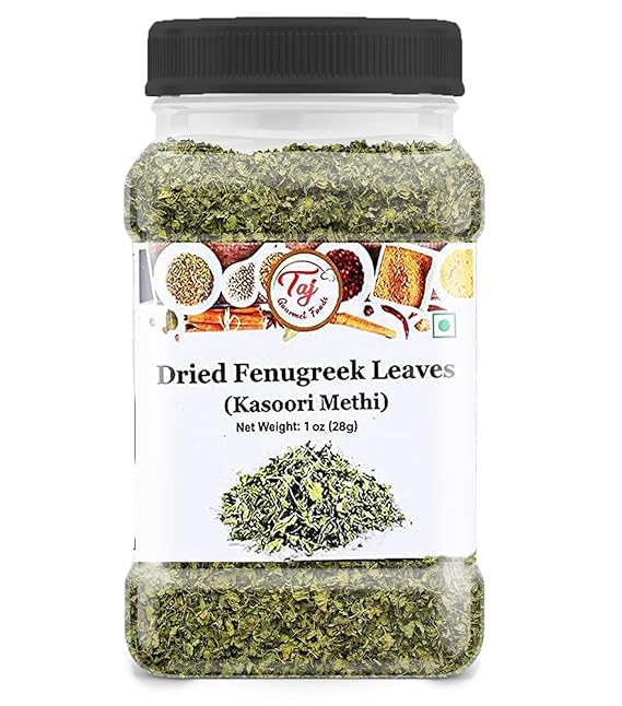 TAJ Dried Fenugreek Leaves | Kasoori Methi | Product of India | 1oz (28g)