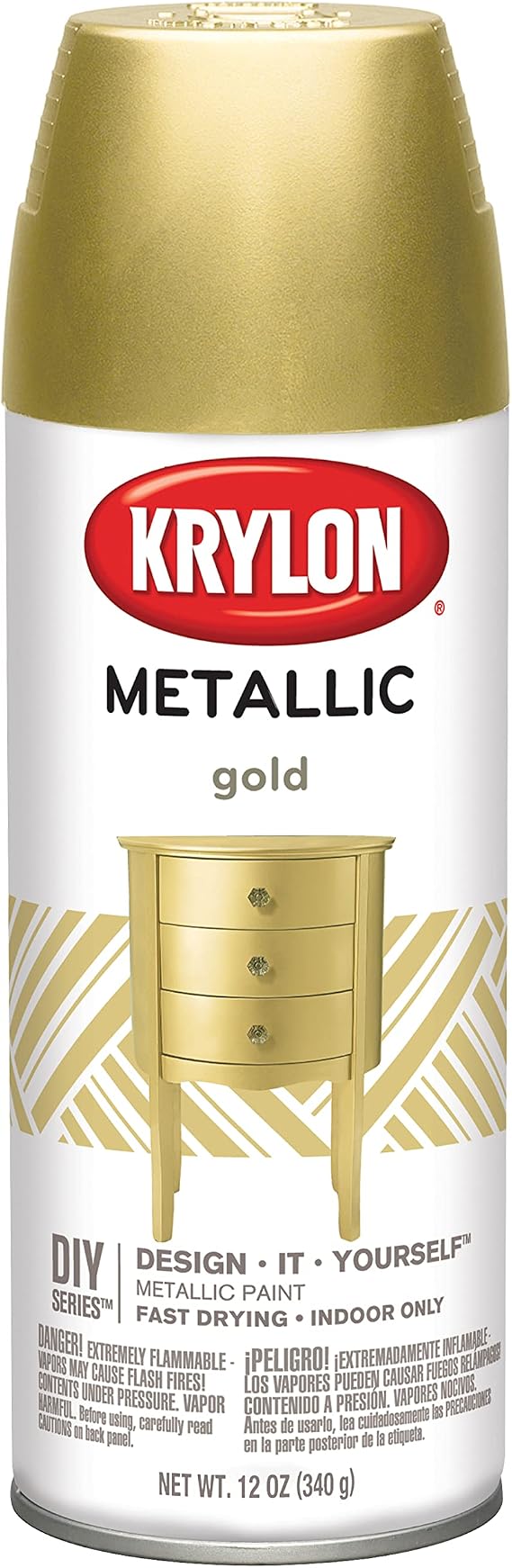 KRYLON DIVERSIFIED BRANDS K01706 Krylon Spray Paint, Gold 12 Ounce (Pack of 1)