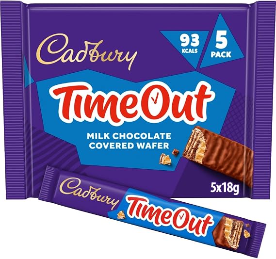 Cadbury Timeout Bars, Multipack 5 Bars x 18 g, 90 g Total (Pack of 1)