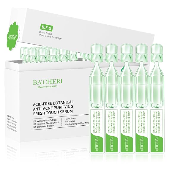 Gentle Botanical Acne Treatment for Face Acid-Free Spot Facial Serum with Niacinamide & Witch Hazel, Soothes Redness & Controls Breakouts for Sensitive, Oily & Acne-Prone Skin 1.2 ml 30 Ampoules