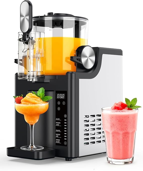 Slushie Machine for Home, CONFAZ 68oz Frozen Drink Maker with 5 Preset Programs, No Ice Needed, LED Display, Auto Clean, Slushy Maker for Margaritas, Frappes, Milk Shake, and More