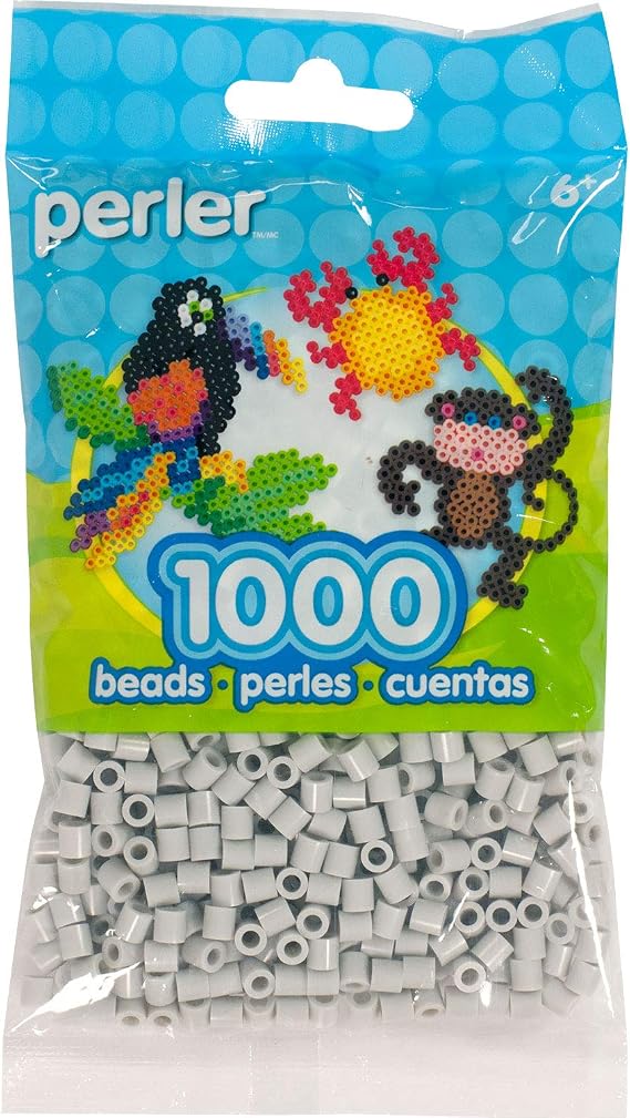 Perler Beads Fuse Beads for Crafts, 1000pcs, Light Gray, Small